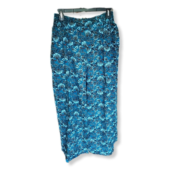 NWT Band of the Free Elise Teal Floral Wide Leg Boho Pants Sz L - Picture 3 of 9